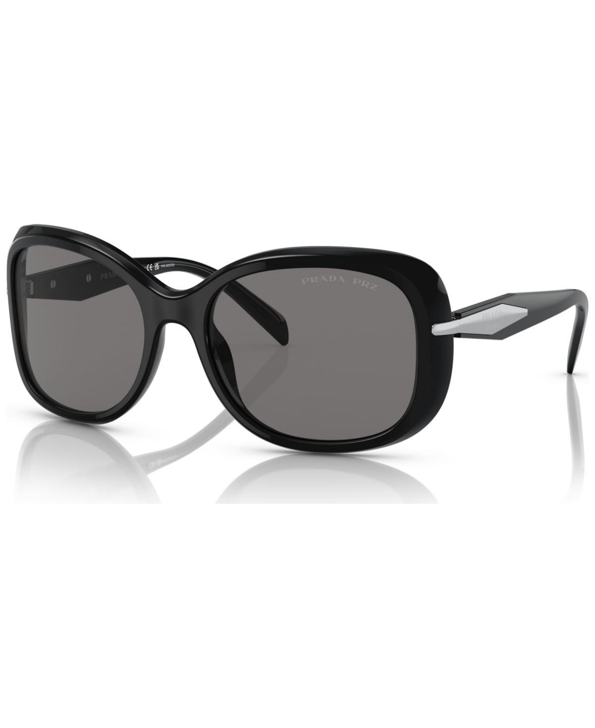 Prada 57mm Oversize Polarized Round Sunglasses Product Image