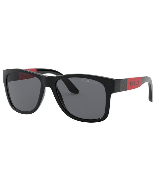 POLO RALPH LAUREN Polarized Sunglasses, Ph4162 In Black,polar Gray Product Image