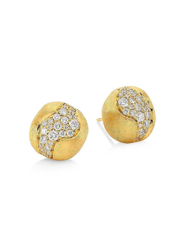 Marco Bicego 18K Yellow Gold Africa Constellation Pave Diamond Stud Earrings - Female Product Image