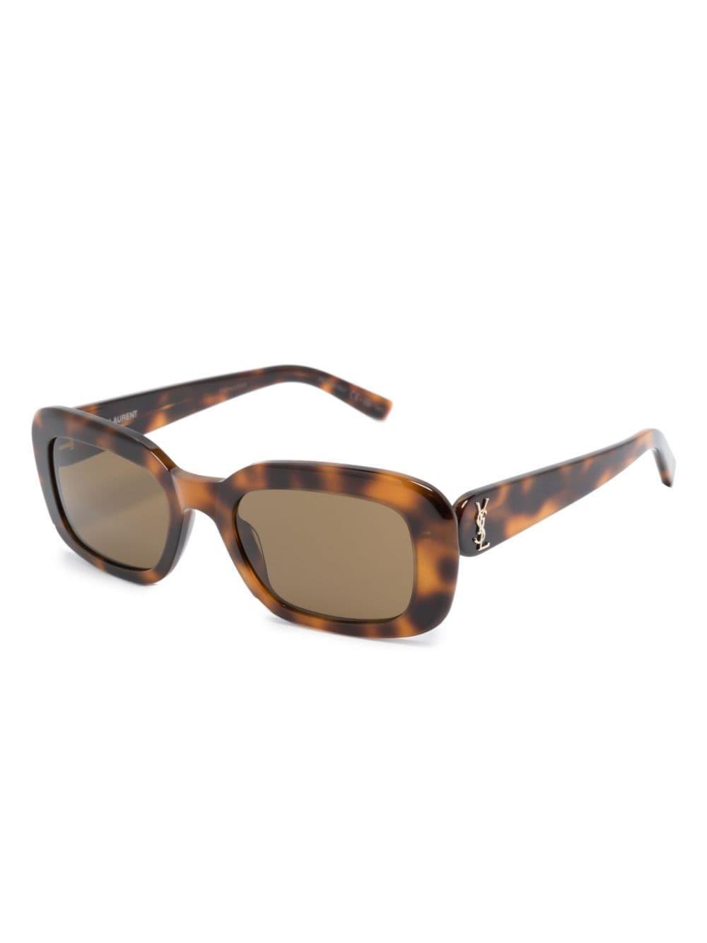 Tortoiseshell-effect Rectangle-frame Sunglasses In Brown Product Image