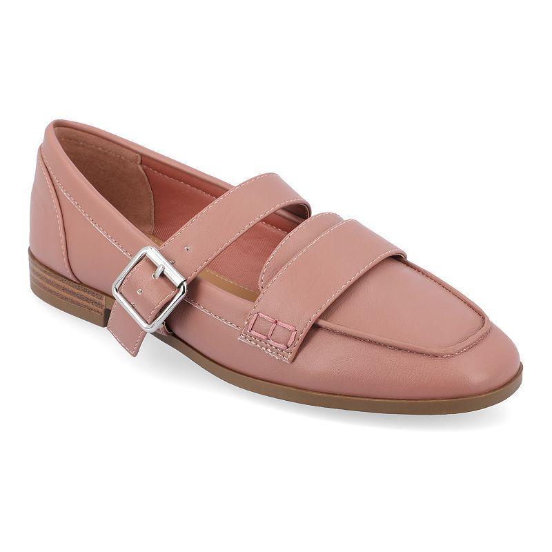 Womens Journee Collection Tru Comfort Foam Caspian Square Toe Loafer Flats Pink Product Image