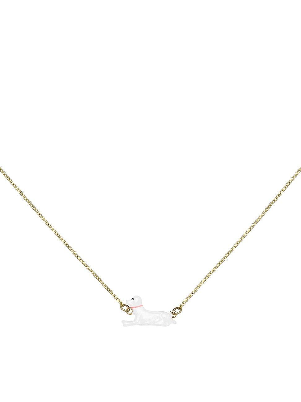 Womens LAmanita Di Aliita Goldtone & Enamel Dog Pendant Necklace Product Image