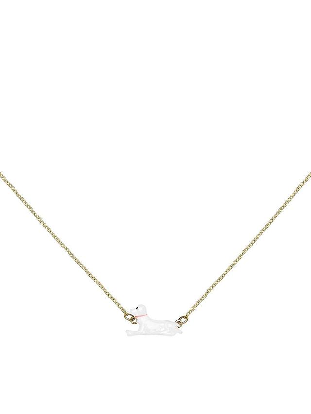 Womens LAmanita Di Aliita Goldtone & Enamel Dog Pendant Necklace Product Image