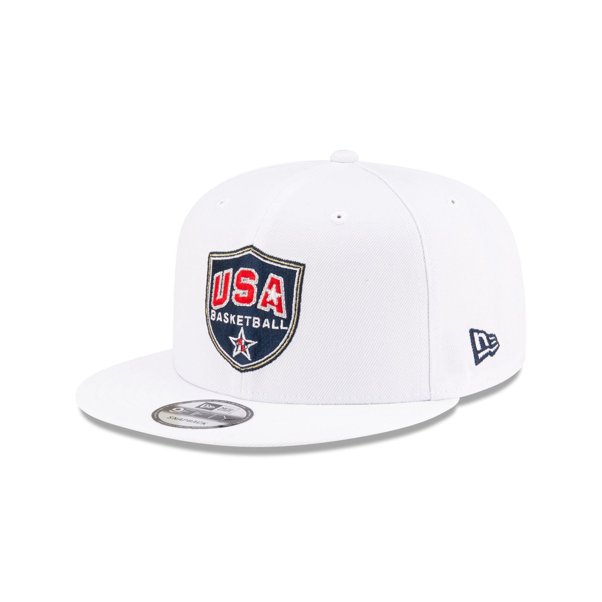 USA Basketball Shield Optic White 9FIFTY Snapback Hat Male Product Image