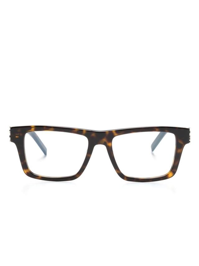 Tortoiseshell Square-frame Glasses In 褐色 Product Image