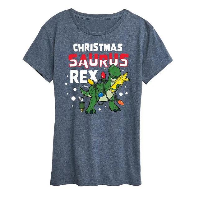 Disney / Pixars Toy Story Womens Christmas Saurus Rex Graphic Tee, Girls Heather Grey Product Image