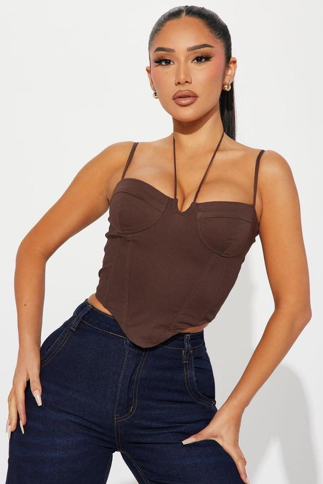 What's The Plan Corset Top - Chocolate Product Image