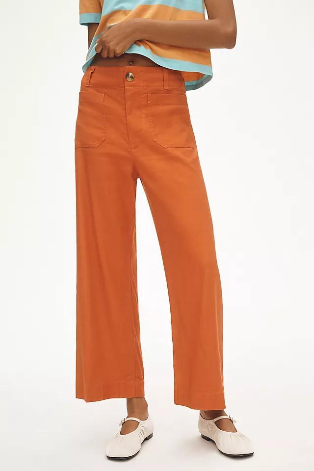 The Colette Cropped Wide-Leg Pants by Maeve: Linen Edition Product Image