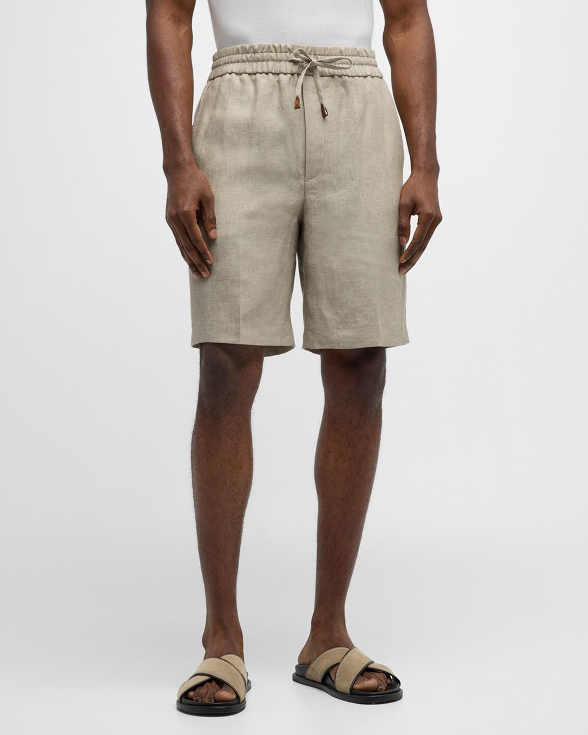 Mens Linen Pull-On Drawstring Shorts Product Image