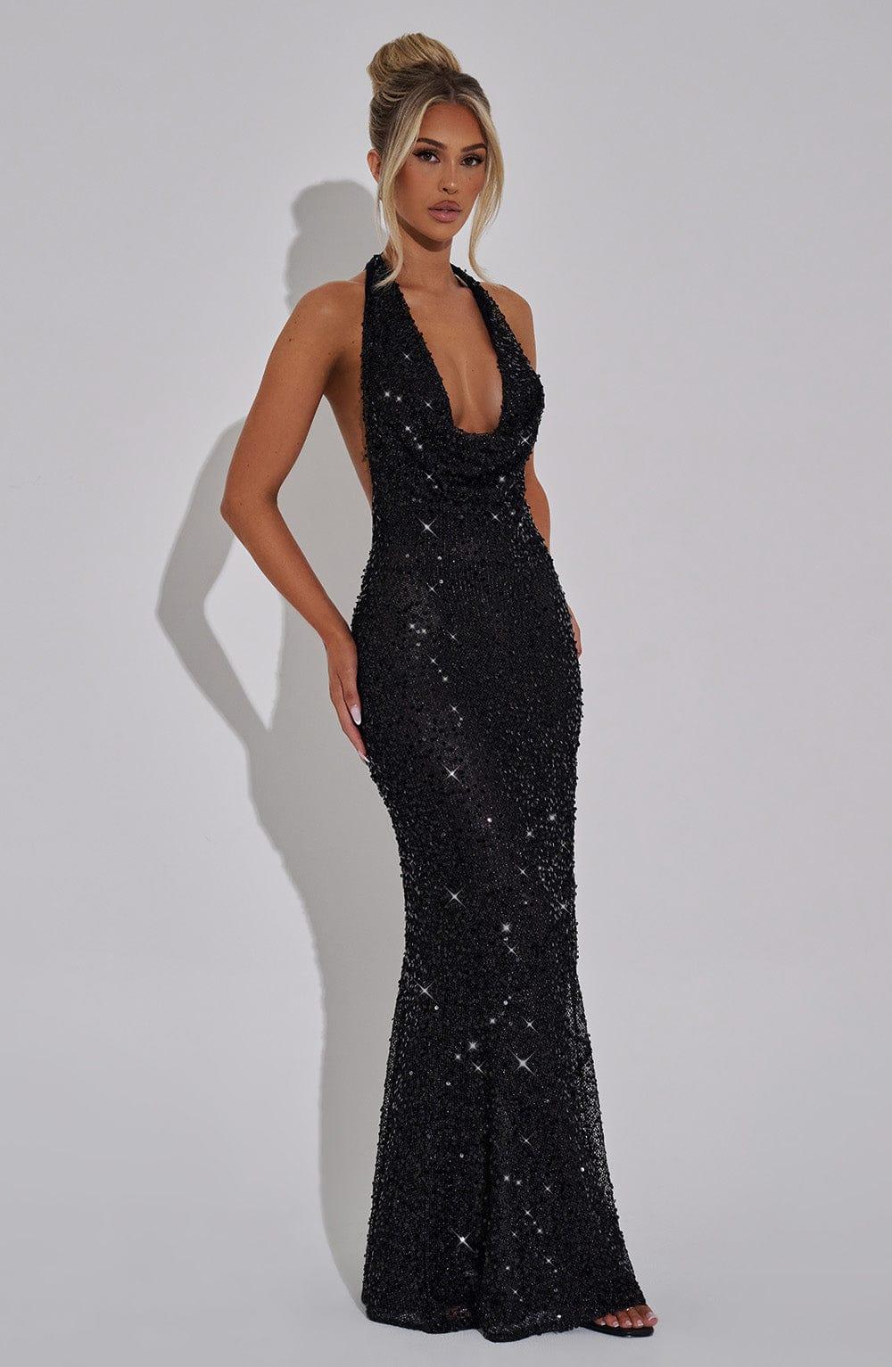 Lorena Maxi Dress - Black Lined Product Image