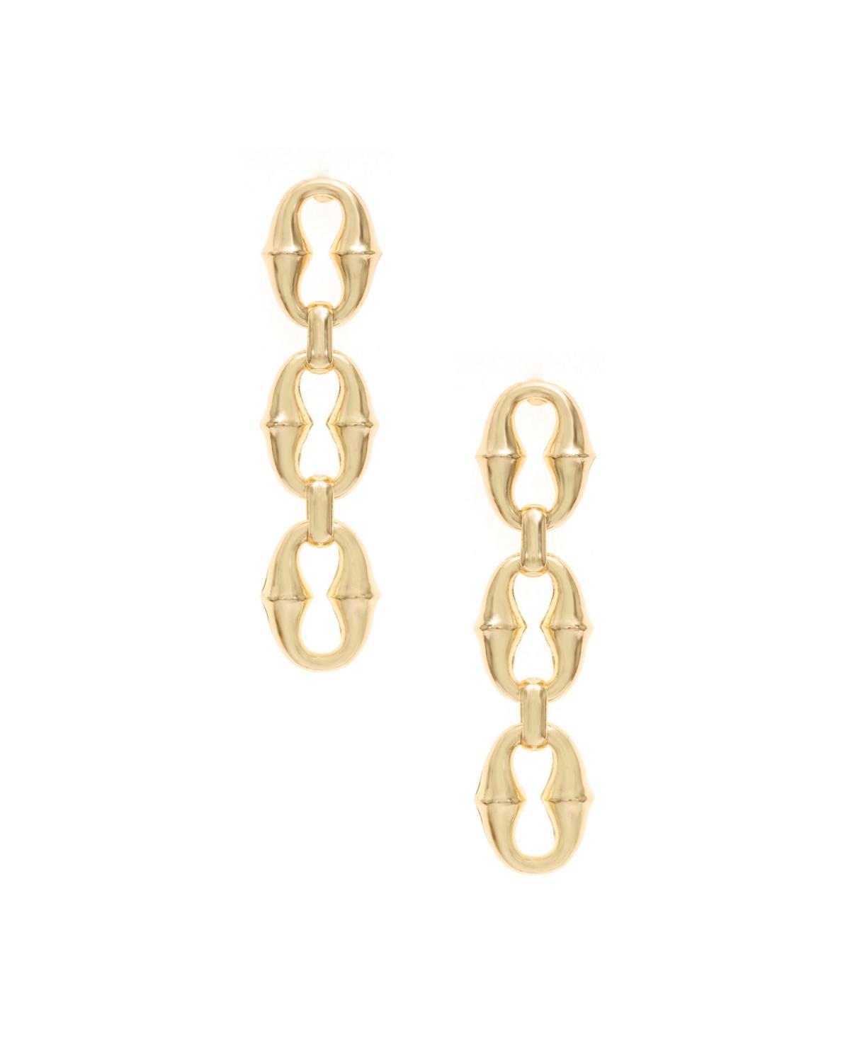 Ettika Women's 18K Goldplated Steel Link Drop Earrings  - female - Size: one-size Product Image