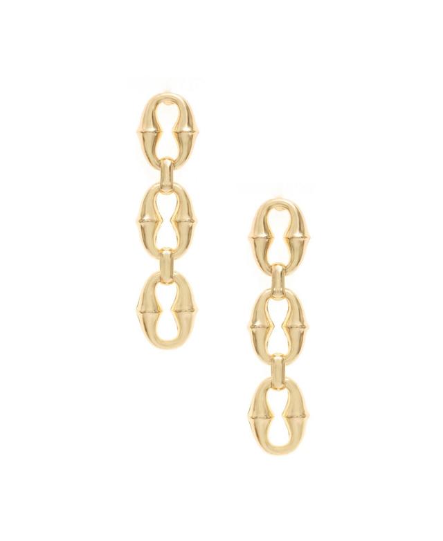 Ettika Gold Plated Thick Chain Link Earrings Product Image