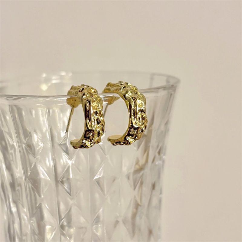 Textured Open Hoop Earring Product Image