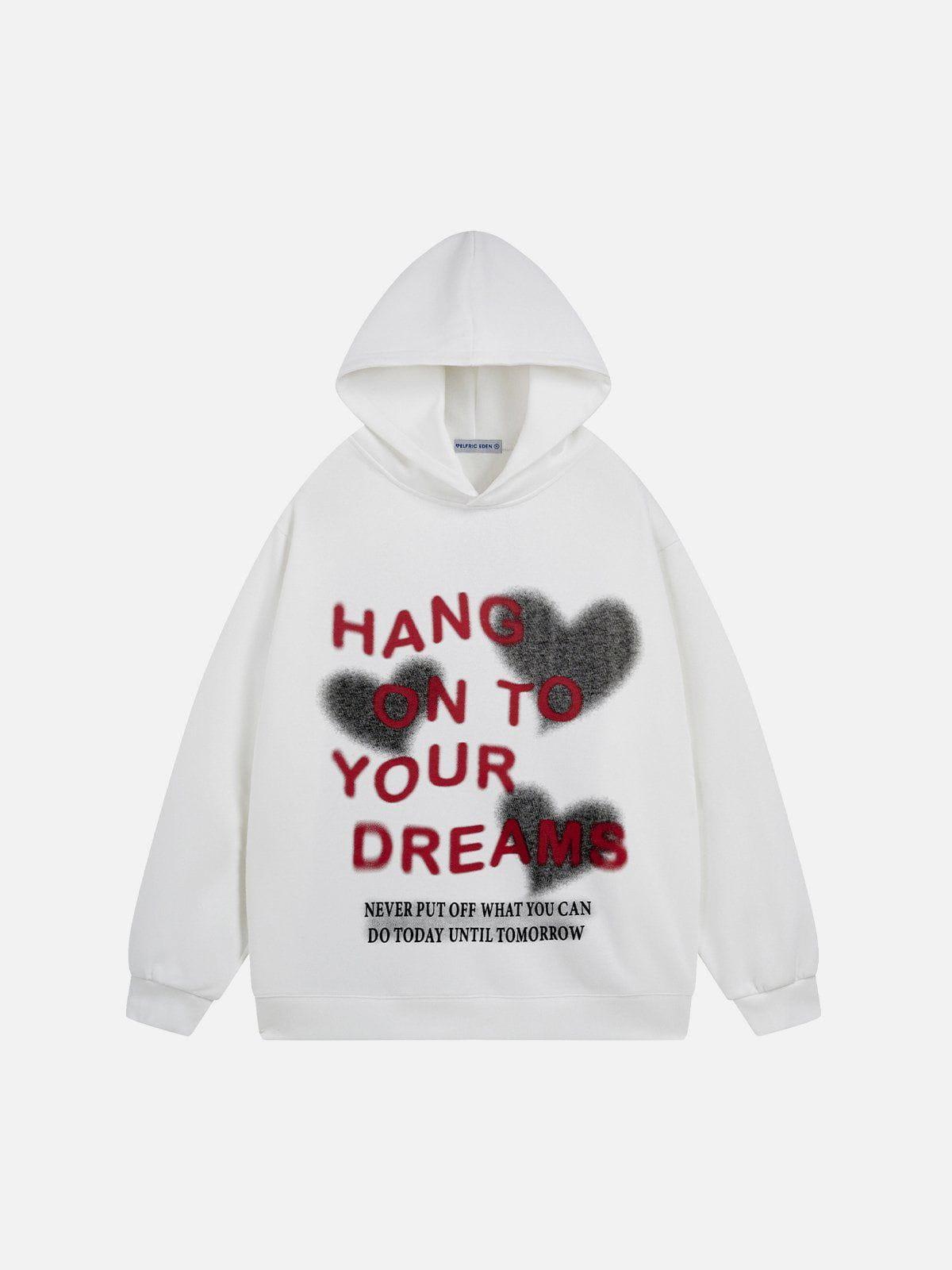 Aelfric Eden Heart Letter Print Hoodie Product Image