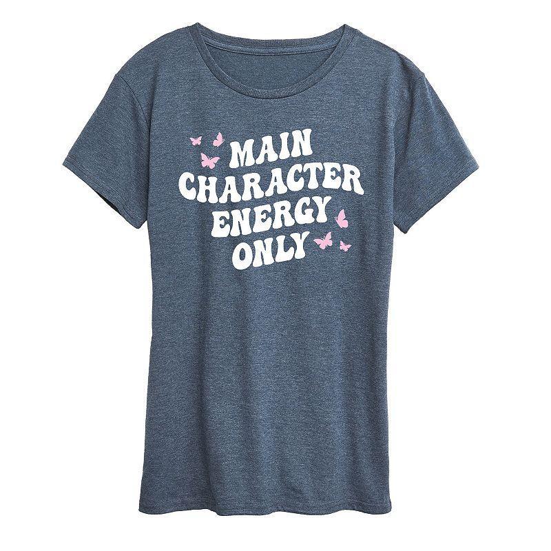 Womens Main Character Energy Only Graphic Tee Heather Grey Product Image