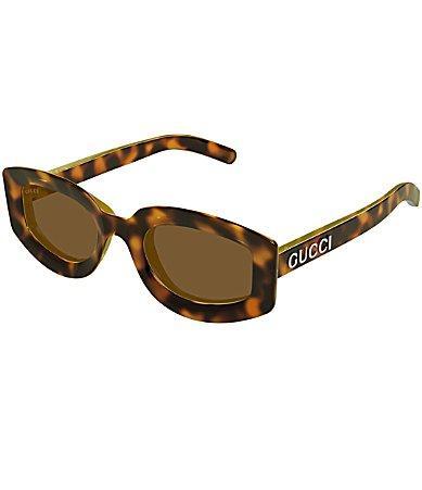 Gucci Womens Sunset Boulevard 51mm Havana Geometric Sunglasses - Shiny Spotted Yellow Havana Product Image