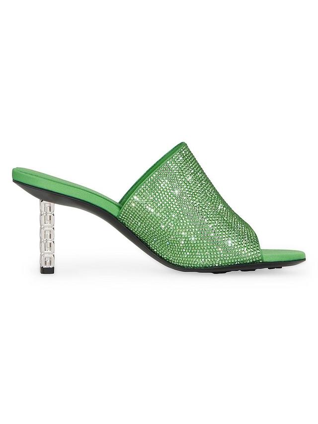 Womens G Cube Sandals in Satin with Strass Product Image