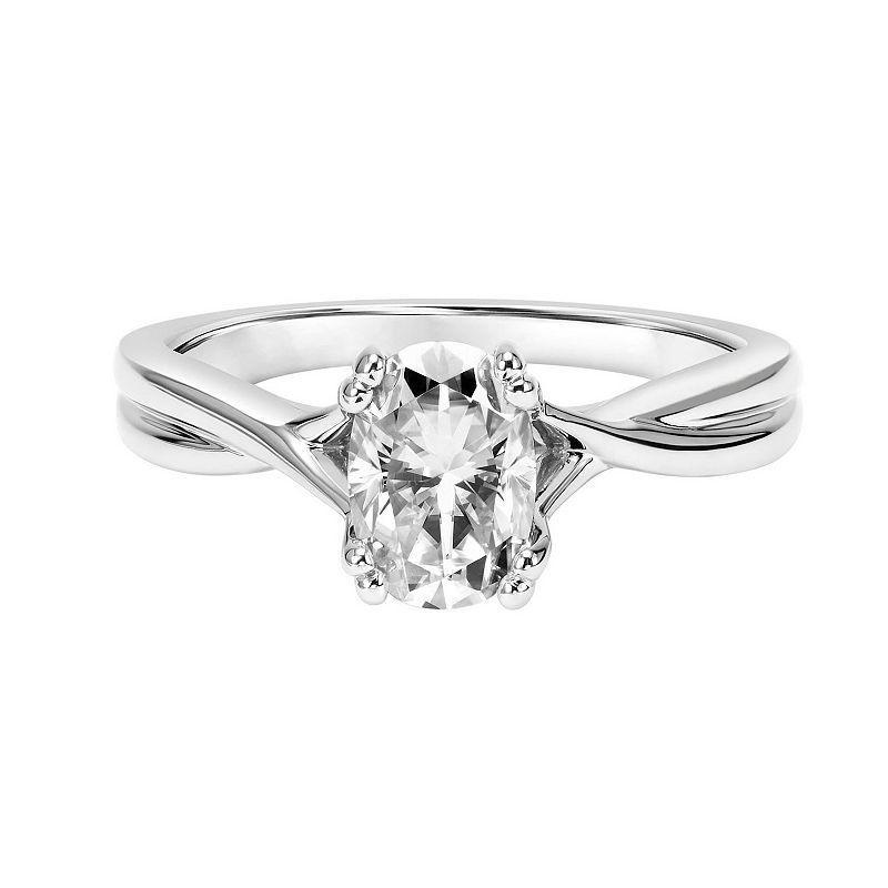 Love Always Sterling Silver 1 Carat T.G.W. Lab-Created Moissanite Solitaire Engagement Ring, Womens White Product Image