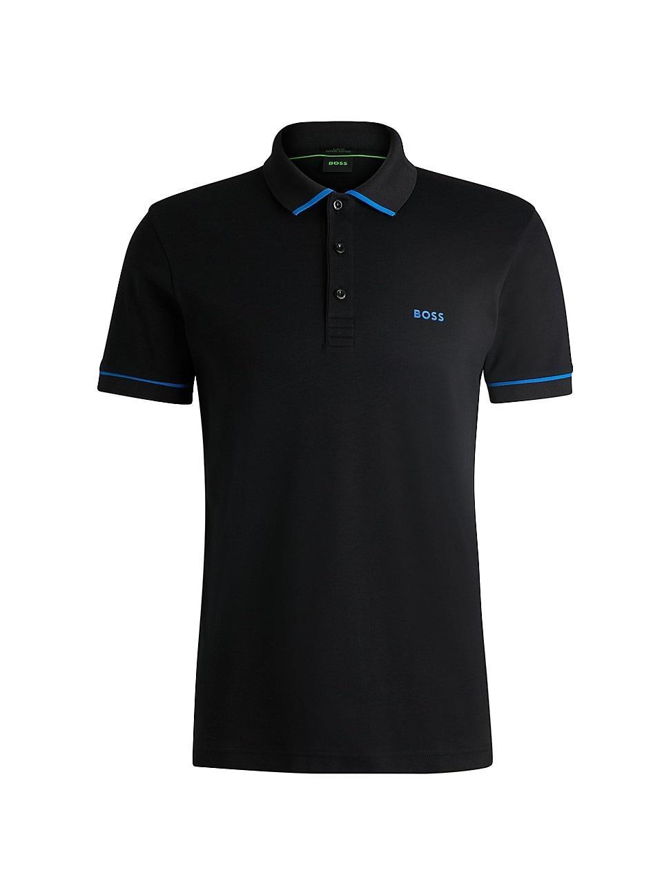 Mens Interlock-Cotton Slim-Fit Polo Shirt Product Image