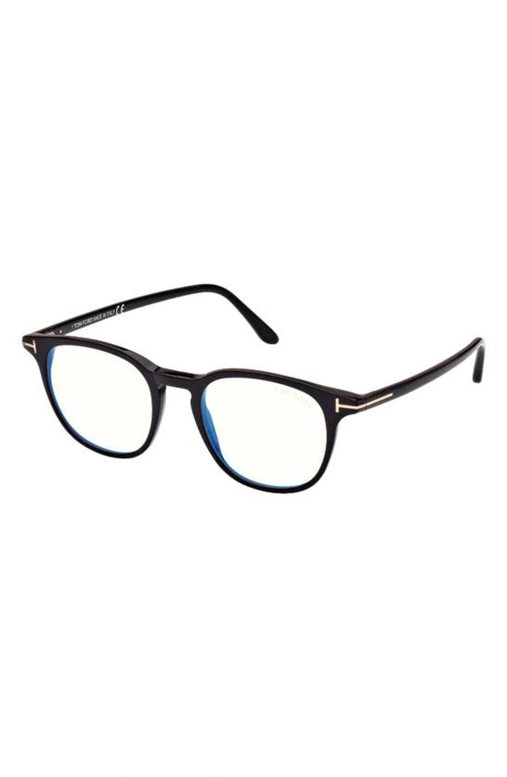 50mm Blue Light Blocking Glasses In Shiny Black Product Image