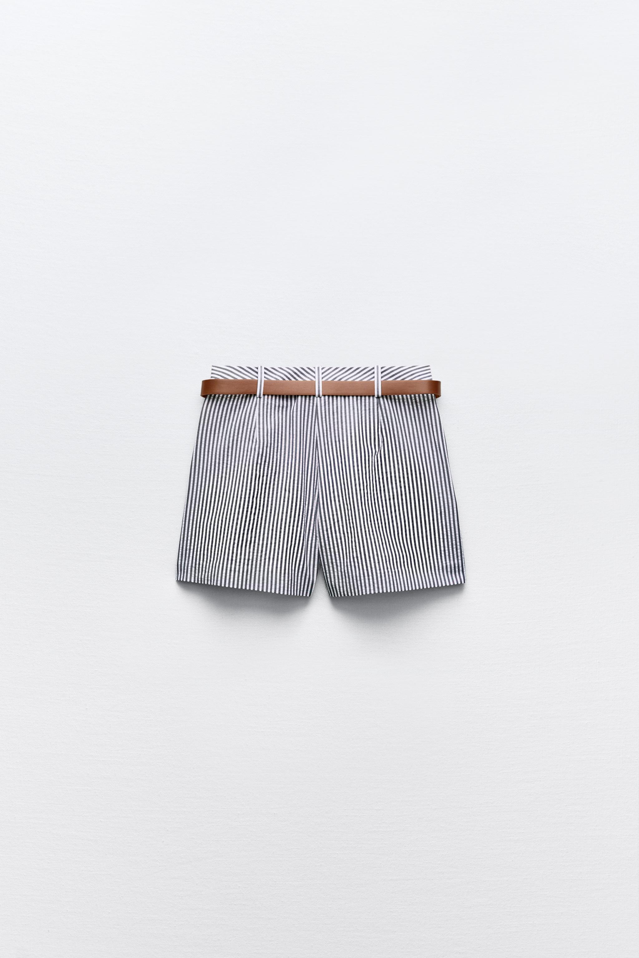 BELTED STRIPED SKORT Product Image