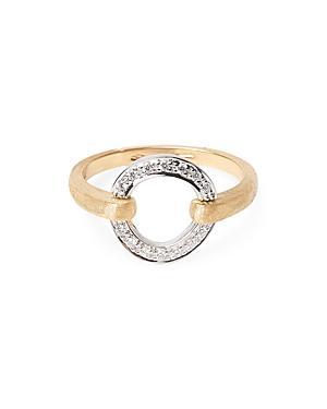 Womens Jaipur Two-Tone 18K Gold & Diamond Flat-Link Ring Product Image