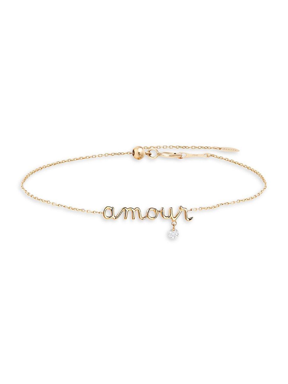 Womens 18K Yellow Gold & Diamond Amour Bracelet Product Image