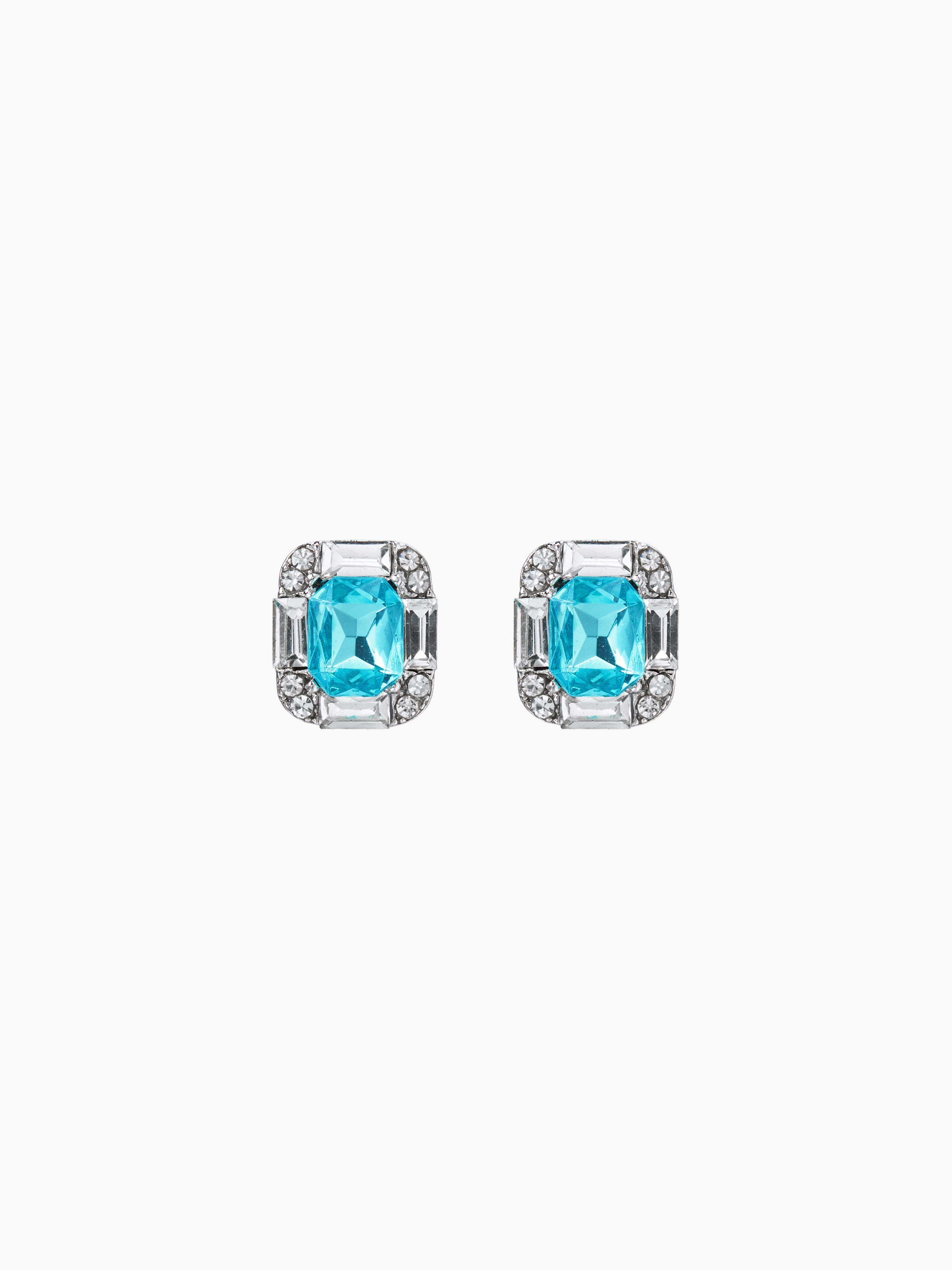 RHINESTONE SQUARE STUD EARRINGS Product Image