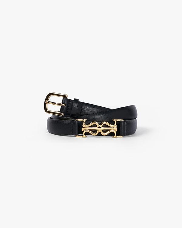 LS Clasp Leather Skinny Belt Product Image