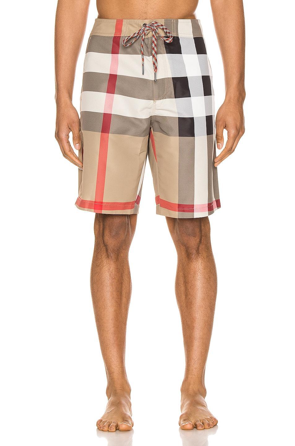 Mens Large Check Swim Trunks Product Image