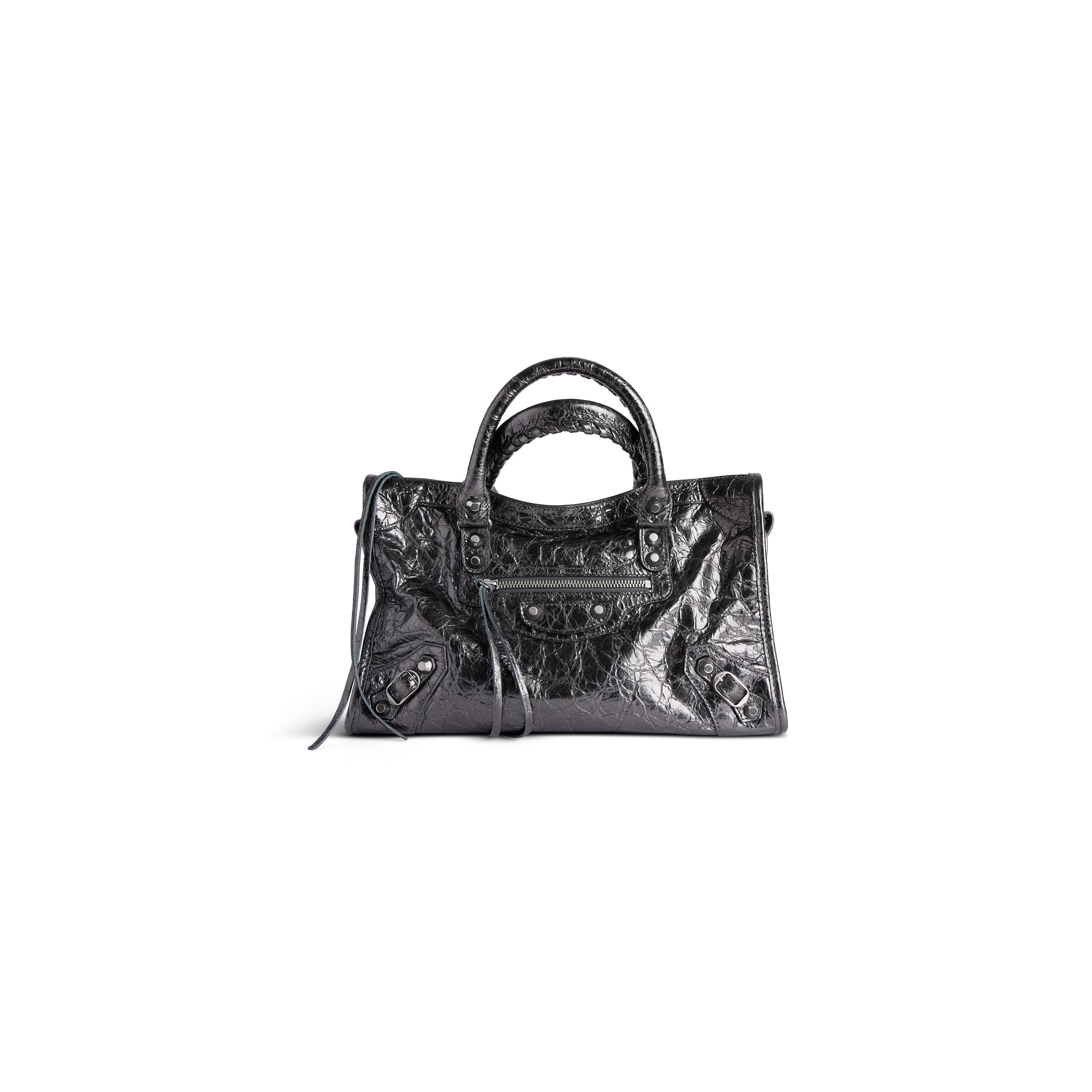 Women's Le City Small Bag Metallized in Steel Grey Product Image