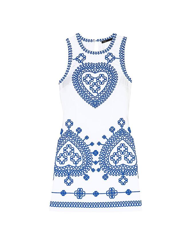 Womens Fitted Embroidered Dress Product Image