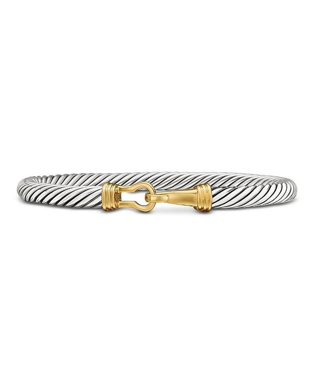 Womens Cable Buckle Bracelet with 18K Yellow Gold/5mm Product Image