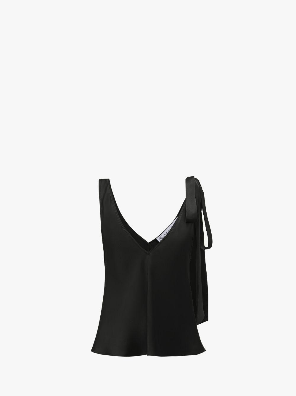 SHOULDER TIE SILK TOP in black | JW Anderson US  Product Image