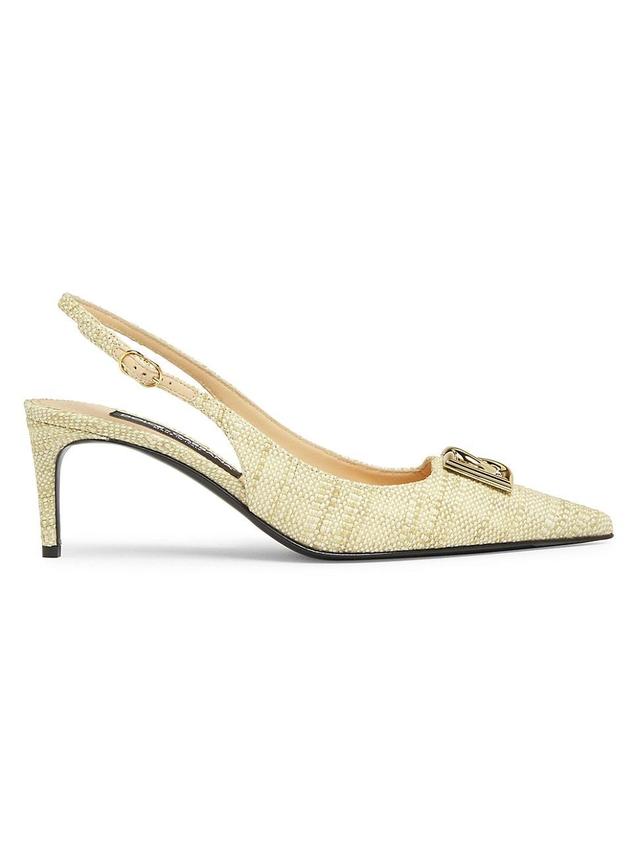 Raffia DG Medallion Slingback Pumps Product Image