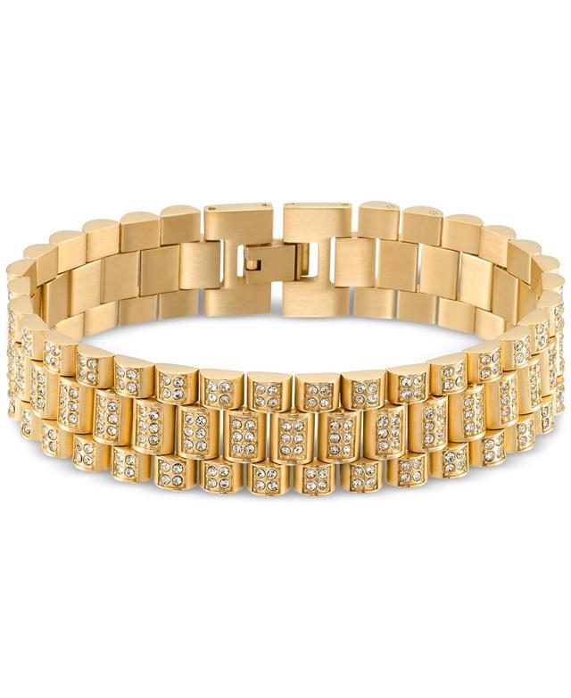 Legacy for Men by Simone I. Smith Mens Crystal Watch Link Bracelet Ion-Plated Stainless Steel - Gold-Tone Product Image