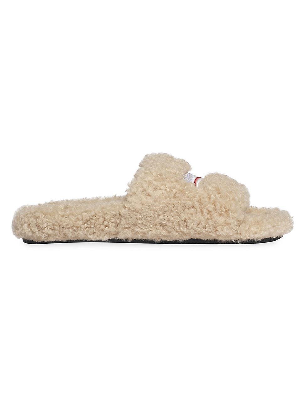 Womens Furry Slide Sandals Product Image