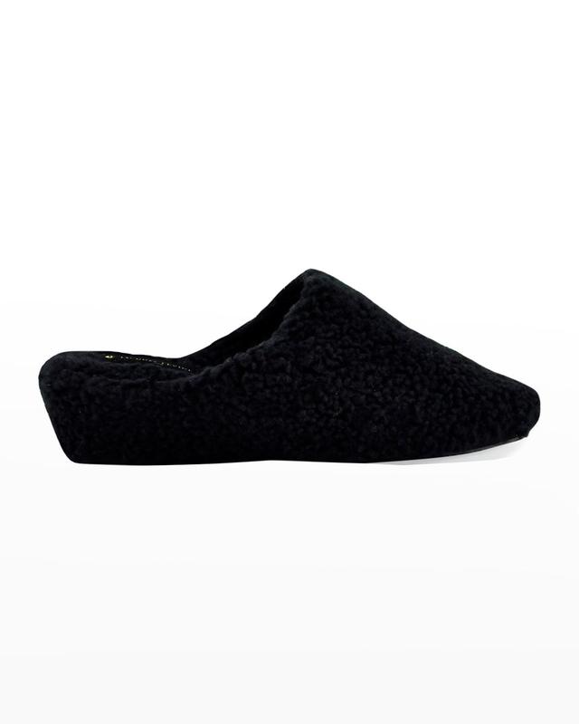 Faux-Fur Wedge Slippers Product Image