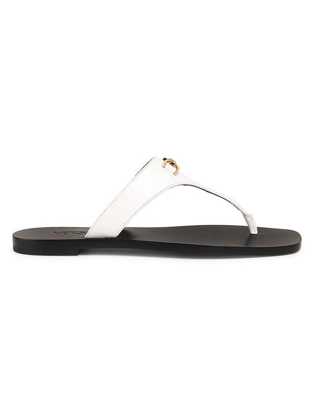 Medusa Leather Flat Thong Sandals Product Image