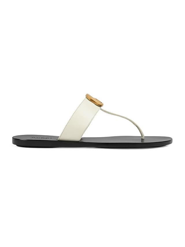 Womens Marmont Leather Thong Sandals With Double G Product Image