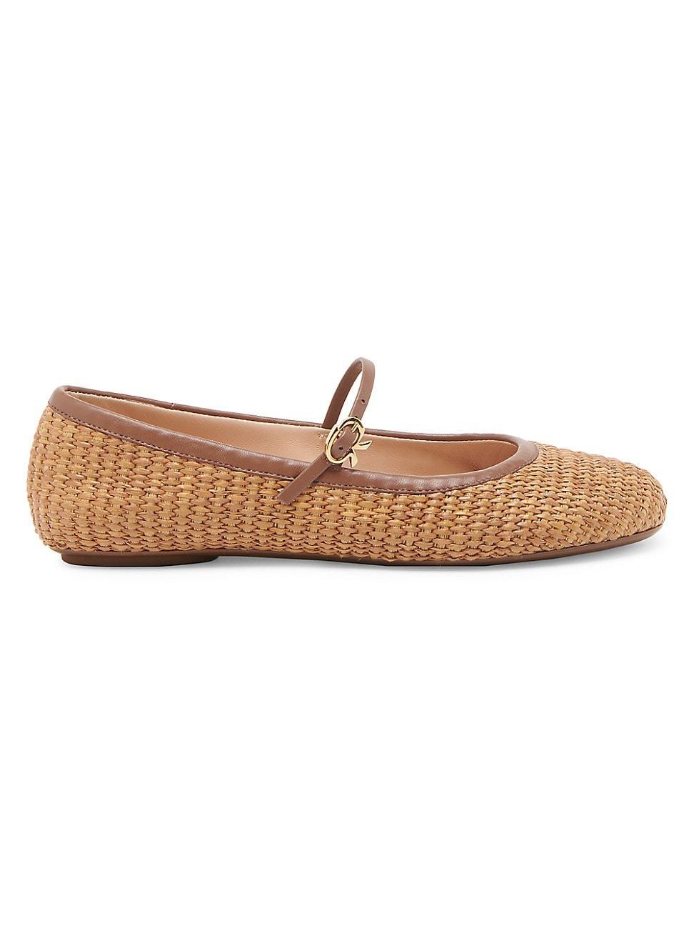 Raffia Mary Jane Ballerina Flats Product Image