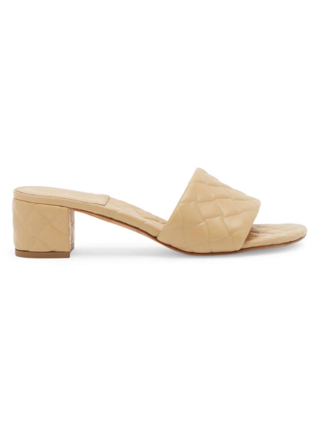 BOTTEGA VENETA Quilted Leather Mules In Cane Sugar Product Image