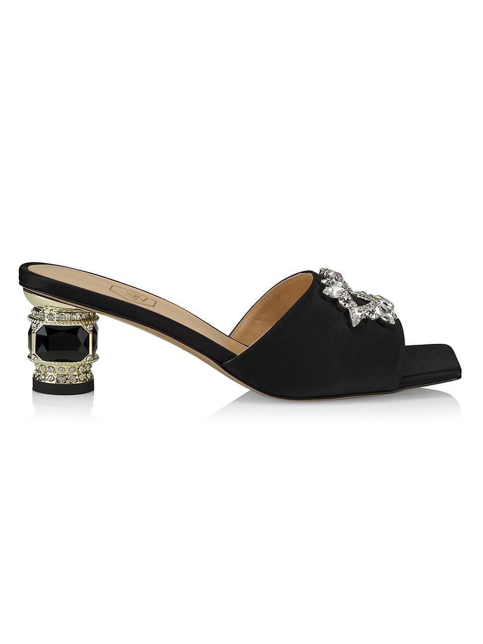 Womens Reflections Aurum 55MM Crystal-Embellished Silk Mules Product Image