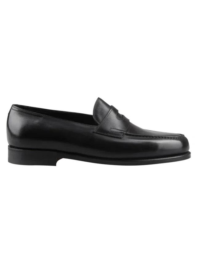 Lopez Full-grain Leather Penny Loafers In Black Product Image