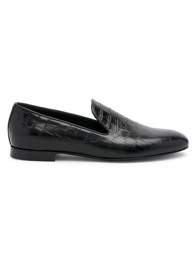 Versace Croc Embossed Calfskin Smoking Slipper Product Image