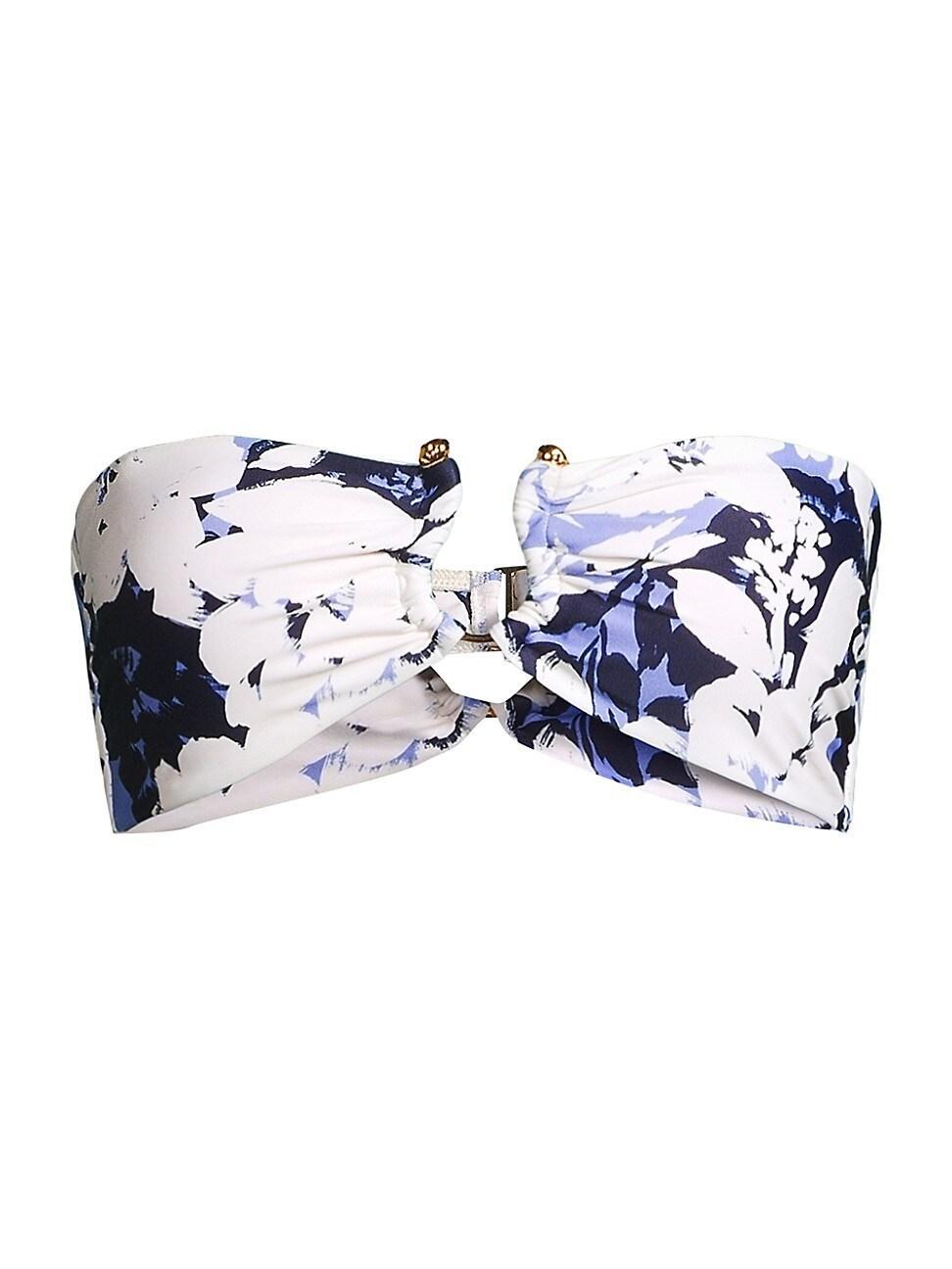 Womens Laura Printed Bandeau Bikini Top Product Image