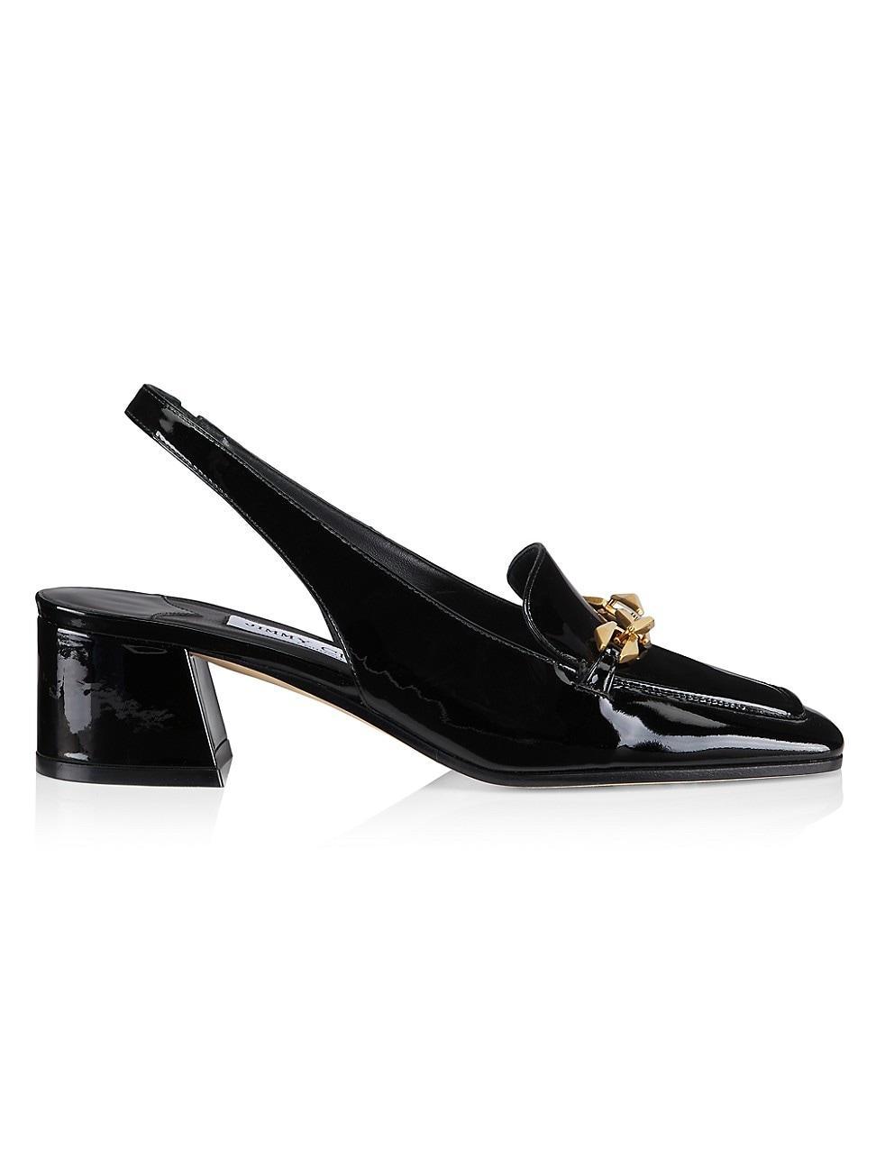 Womens Diamond Tilda 45MM Patent Leather Slingback Loafers Product Image