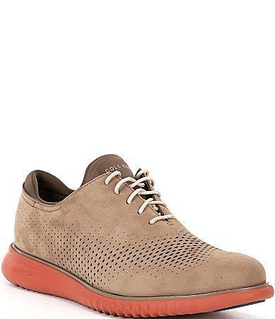 Cole Haan 2.Zerogrand Laser Wingtip Oxford Lined (Irish Coffee Nubuck/Redwood) Men's Lace Up Wing Tip Shoes Product Image