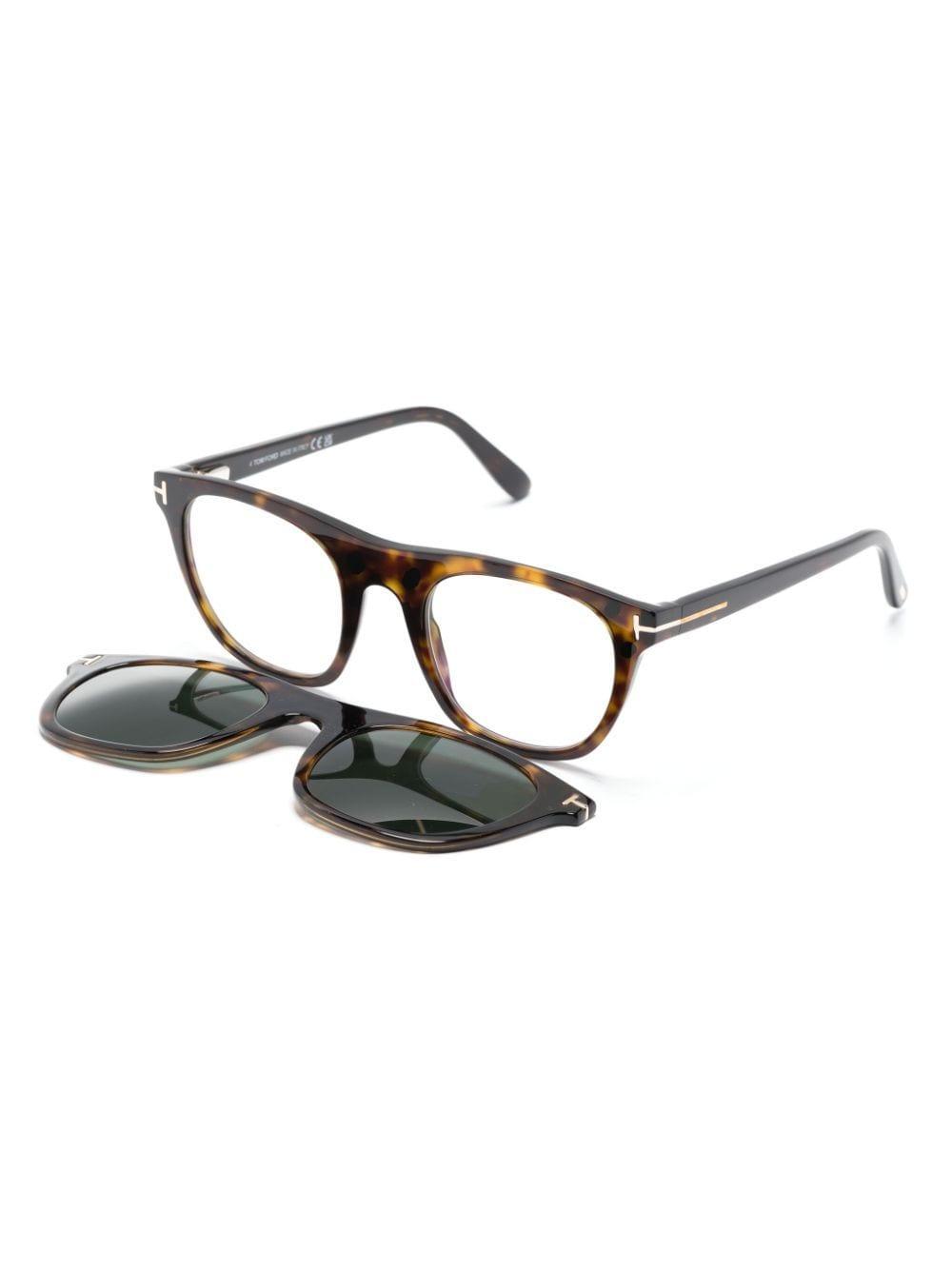 Interchangeable-frame Tortoiseshell Glasses In Brown Product Image