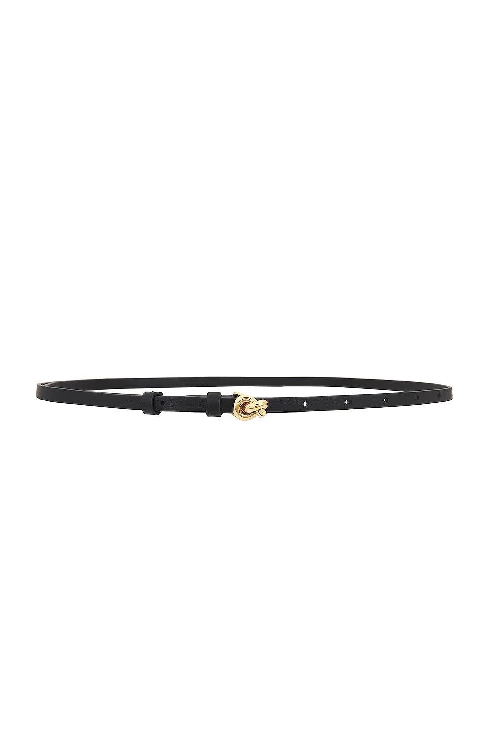 Knot Leather & Brass Skinny Belt Product Image